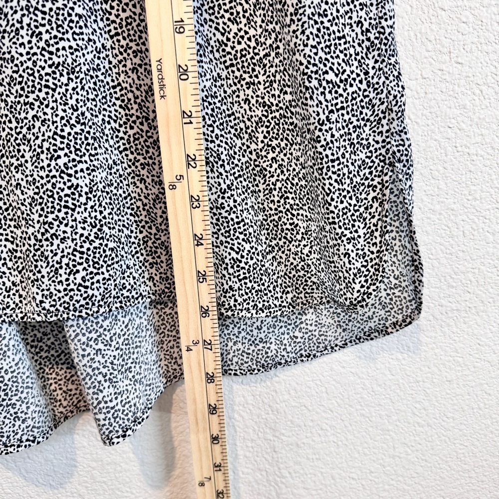 Minimalist Micro Leopard Print Blouse Relaxed Boxy Dolman Top DR2 XL Chic Top - Picture 8 of 12